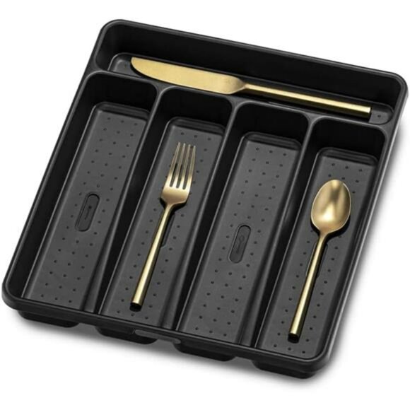 Small Silverware Tray Utensil Organizer Drawer Flatware Holder Kitchen Storage - Picture 4 of 7